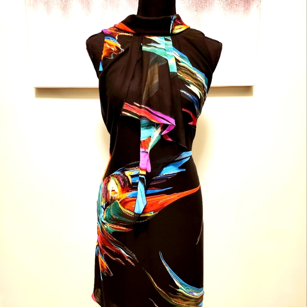 Signature black multi color dress